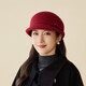 Autumn and winter woolen mother's equestrian hat for women, high-end bow, elegant retro small fragrant style duck hat, burgundy, one size fits all