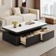 Home coffee table living room home 2025 new high-end size apartment light luxury modern coffee table rectangular slate coffee table table slate snow mountain white coffee table 130*70*45cm