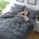Quilt core + four-piece set + pillow core bedding set student dormitory single and double bedding complete set dark gray (YZ skin-friendly fabric) single bed changeable three-piece set - quilt cover 150*200cm