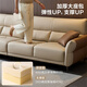 Quanyou Home Home Living Room Sofa Small Apartment Modern Simple Solid Wood Frame Straight Row Technology Fabric Sofa