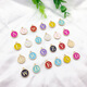 
1 DIY jewelry accessories double-sided oil drop bracelet earrings small pendant oil drop 26 English alloy pendant white double-sided oil drop English-12244 A