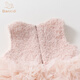 Banxidi girls dress winter new children's princess dress baby one-year-old dress autumn and winter velvet children's mesh skirt pink 90