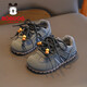 BOBDOG children's shoes, children's comfortable toddler shoes, winter boys' velvet warm baby shoes 106355118 lead gray 26