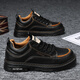 
Huilijun retro work boots men's shoes 2025 men's trendy waterproof and non-slip Martin boots wear-resistant fashion British work shoes 9193 black 39
