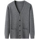 100% wool thickened classic knitted cardigan sweater for men in autumn and winter new pure wool sweater for men's outer wear Zhongcai XL 180/96A(115)