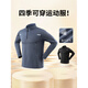 Bmai quick-drying long-sleeved men's autumn and winter half-zip training clothes running sports tops fitness cycling clothes t-shirt autumn black cycling_quick-drying_windproof M