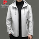 Pierre Cardin Jacket Men's Hooded Velvet Thickened Soft Shell 2025 New Middle-aged Dad Autumn and Winter Men's Jacket Jacket Navy XL