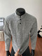 Yingtang American Henry Collar Sweatshirt Men's Spring and Autumn Heavyweight Right Shoulder Bottoming Shirt Loose Jacket Top Men CQS-3309 Gray M