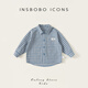 INSBOBO boys' shirts 2025 autumn new children's plaid shirts spring and autumn baby style shirts children's clothing trend blue plaid 110