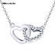 Miss JuJu pt950 pure platinum heart-linked necklace for women, fashionable platinum chain gift for wife, weight 4.1-4.3g, length 43+2cm
