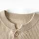 Deer King Cashmere Sweater Men's Henry Collar Buttoned 100 Cashmere 25 Autumn and Winter New Waffle Knitted Sweater Beige M