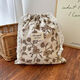 Double-layer cotton gauze baby supplies diaper supplies storage bag kindergarten laundry change packaging soft cotton bag light pink bouquet double-layer gauze storage bag 22*25cm
