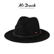 Mr DUCK Australian Superfine 100% Wool Felt Hat Winter Hat Men's Warm British Gentleman Top Hat Large Brim Counter Quality MW186232 - Large Brim Royal Black (100% Superfine Wool) L (Suitable for 59-60cm head circumference)