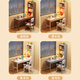 Huixun solid wood corner desk bookshelf integrated children's study table student home desk small apartment corner computer desk walnut color #desk + bookshelf 100cm*60cm*182cm total length 125cm
