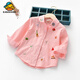 G.duck Girls' Shirt 2025 Spring and Autumn Fashionable Children's Clothing Children's Shirt Long Sleeve Thin Cotton Top Girls Korean Style Trendy Pink 90 cm