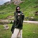 Yushang Zhenpin Northwest Xinjiang Autumn and Winter Outerwear Shawl Western Sichuan Travel Cloak Tibet Travel Thick Scarf Cape Women Ink Painting Outerwear Old Dream Corridor Bridge-Dark Green One Size