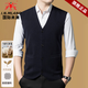International Milan autumn and winter new 100% pure wool cardigan sleeveless vest middle-aged solid color V-neck sweater bottoming top dark gray genuine Ordos made XL (175) Recommendation 130-155Jin Jin equals 0.5 kg