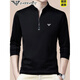 Chiarmania-Sex im mittleren Alter mit langer Ärmeln T-Shirt Herbst und Winter Casual Plus Samtstand Halsband Pullover Reißverschluss Basishemd Ga/6623 Deep Blue plus Samt L 170