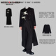 Vuitton sheep long windbreaker jacket men's shoulder-padded woolen embroidered trousers suit new Chinese style Chinese style long-sleeved T suit suit black windbreaker + black long sleeves + black trousers XL