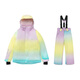 Vector Play Extension Pastel Gradient Children's Ski Suit Set Thickened Waterproof Overalls Ski Suit for Boys and Girls Glacier Pastel + Optical White Pants_ Same style for boys and girls XS 160