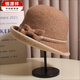 Hengyuanxiang 2025 woolen woolen middle-aged and elderly fashion hat women's autumn and winter French elegant mother's small fragrant style hat thickened and warm D-25 khaki adjustable