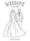 Yusenyi Cartoon Wedding Simple Drawing Hand-painted Wedding Photo Wedding Invitation Sugar Box Sticker Customized Q Version Image LOG Line Half Body Single