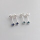 Everlasting Leaf Tanzanite ISLANDIO Natural 3mm Sapphire Stud Earrings London Tanzanite Blue 4mm丨Silver Pair