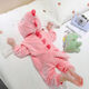 Baby coral velvet pajamas autumn and winter one-piece baby children's dinosaur clothes winter thickened girls' flannel sleeping bag gray 012 style 110