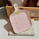 Cream powder strawberry ceramic bowl and spoon for household high-looking rice bowl girl's heart dessert bowl underglaze color tableware set 1 piece light pink strawberry handle plate