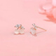 Lugeli cherry cat eye earrings for women sterling silver simple small earrings 2025 new trendy 925 silver sweet and cute earrings cherry cat eye earrings