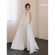 
LISM International first-line brand bride's morning robe, morning tired French niche light wedding dress engagement and get a certificate white skirt white (spot-delivered within 48 hours) S