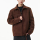 IZEXX American imitation suede jacket frosted high-end men's top outdoor retro autumn and winter jacket HJ58 coffee color L