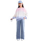 Pitt Girls Sweatshirt Frühling und Herbst 2025 Neuer Herbstanzug Girls -Gradient Langarm Mode Kinder -Top -Herbst 4891 Pink -Ablauf + 13068 Jeans [Set] 160 cm