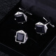 Lieshang Xiangyun cufflinks, cuff pins, cuff brooches, 2-piece set, men's brooch, collar pin, suit collar button corsage, silver Xiangyun cufflinks + brooch (2-piece set)