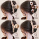 Plush grabber women's autumn and winter high-end 2025 new hairpin back head hair shark clip large clip headwear light coffee love 12CM