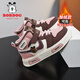 BOBDOG girls' cotton shoes, girls' sports shoes, winter velvet thickened warm second cotton high top aj sneakers winter children's shoes pink (high top second cotton) 29 (suitable for foot length 17.5)