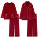 Modal Flannel Red Pajamas Wedding Newlywed Couple Suit Autumn and Winter Women's Thickened Coral Fleece Men's Home Clothing Animal Year 111 Couple Thickened Flannel-Antistatic L Male 110-140Jin Jin is equal to 0.5 kg