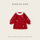 Dudujia doll collar children's skirt girls princess skirt autumn and winter 2025 new sweet baby dress trendy red 130