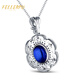 Felop Necklace for Women Tanzanite Blue Gem 18K Gold Pendant High-end Jewelry Valentine's Day Birthday Gift for Girlfriend 2 Carat Tanzanite Necklace Brand Gift Box