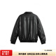 ZARA loose, simple, comfortable and versatile zipper leather jacket for men, black, black S (175/92A)