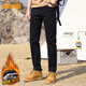 JEEP jeans men's autumn and winter loose straight casual pants men's trendy versatile men's pants black 32