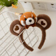 Bai Qixin's cute raccoon plush headband, zoo red panda funny headband, peripheral hair accessories, cartoon headband, photo hairpin, little raccoon headband