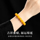 Fat Donglai's same beeswax bracelet for men, chicken fat yellow amber, Russian natural yellow jade bracelet, high-end 10mm natural chicken fat yellow beeswax, 14-15cm hand circumference, honey hand