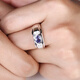 GEM STONE KING men's ring 1.32 carat blue purple tanzanite 925 silver set with white sapphire wide men's ring US size 7