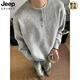 JEEP SPIRIT Gray American Henley Neck Sweater Men's Early Autumn Feeling Lazy Style Bottoming Sweater Cleanfit Inside Light Gray Henley Neck M (95-115Jin Jin is equal to 0.5kg)