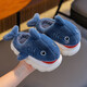 Winter children's cotton slippers, boy's shark bag heel, warm and furry, cute girl's home baby anti-slip cotton slippers, blue slippers 12, 28/29 size (shoe length 17CM, suitable for feet 16