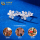 CHINA GOLD PT950 Platinum Snowflake Earrings for Women New Platinum Premium Valentine's Day Birthday Gift for Girlfriend and Wife Platinum Snowflake Earrings About 1.9g
