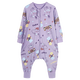 Purple flower language 100% cotton children's one-piece pajamas spring and autumn baby boys and girls anti-kicking sleeping bag purple 130