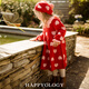 Happyology British children's autumn and winter new skirt girl's love woolen ruffled jacquard dress princess red 92 (92cm)