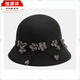 Hengyuanxiang 2025 new wool woolen Korean style top hat for women, fashionable temperament, winter hat, basin hat, autumn and winter warm woolen hat for women, black adjustable